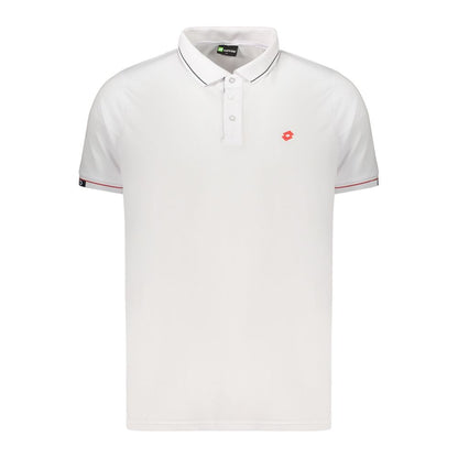 White Polyester Men's Polo Shirt