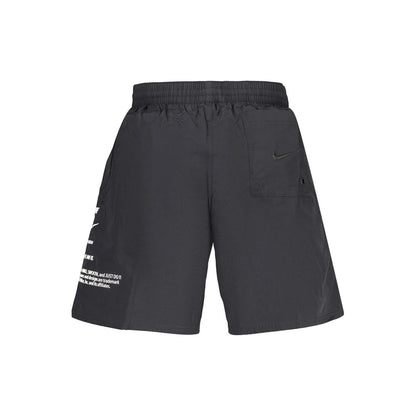 Black Polyester Mens Swimwear Shorts