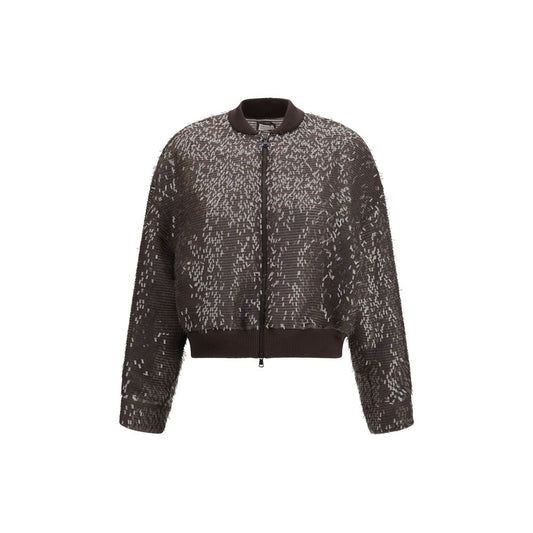Brown Silk Bomber