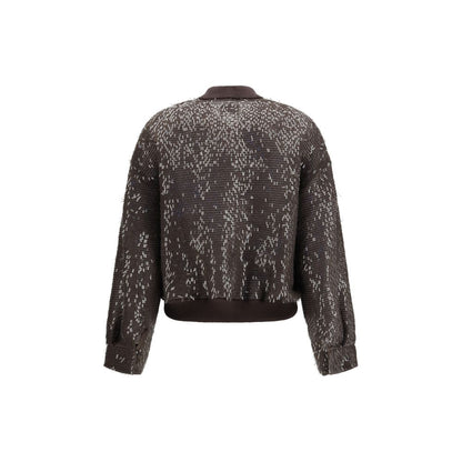 Brown Silk Bomber