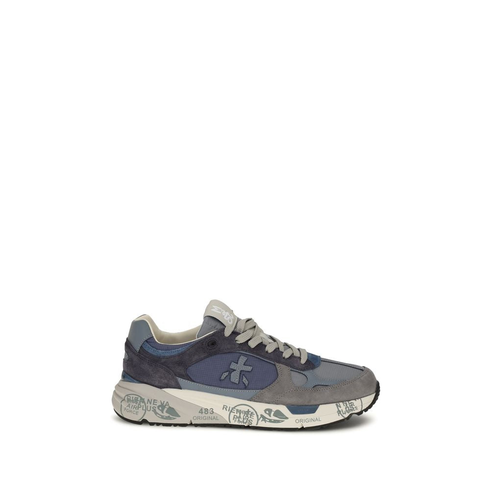 Blue Polyamide Chunky Sneakers