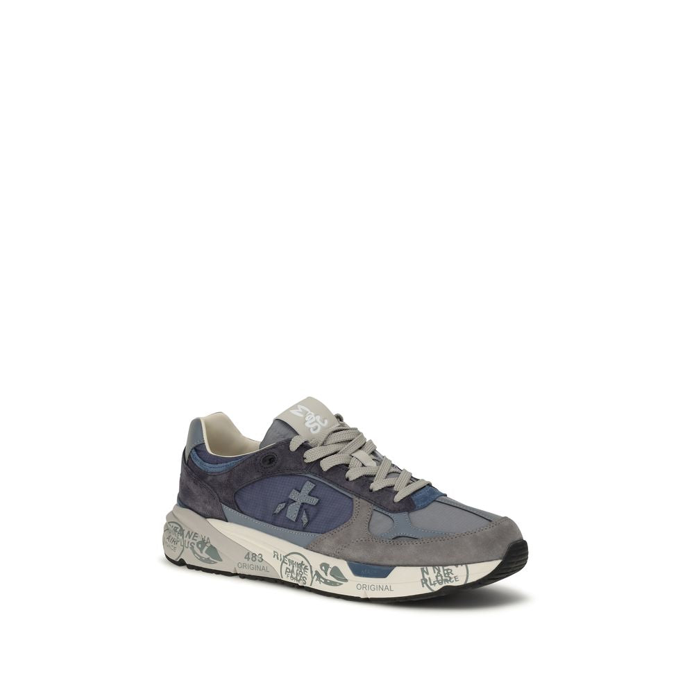 Blue Polyamide Chunky Sneakers