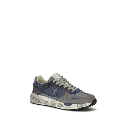 Blue Polyamide Chunky Sneakers