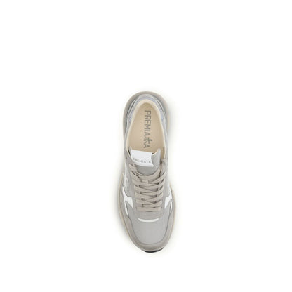 Gray Polyester Low Top Sneakers