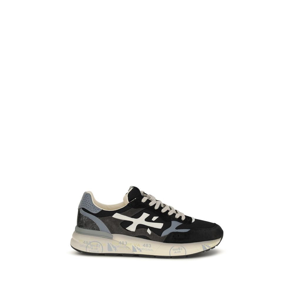 Black Polyester Athletic Sneakers