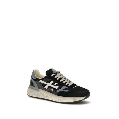 Black Polyester Athletic Sneakers