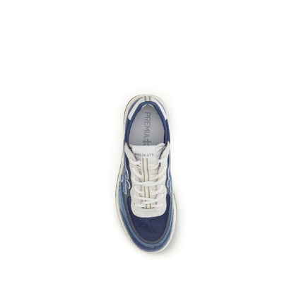 Blue Calf Leather Bos Taurus Athletic Sneakers