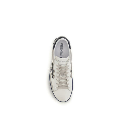 White Calf Leather Bos Taurus Low Top Sneakers
