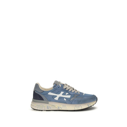 Blue Polyester Low Top Sneakers