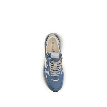 Blue Polyester Low Top Sneakers