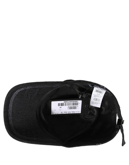 Men Black Cotton 6 Panel Baseball Capello Hat