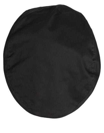 Men Black Cotton Stretch Newsboy Cloth Capello Hat