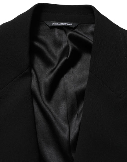 Black Wool Single Breasted Men Blazer Jacket