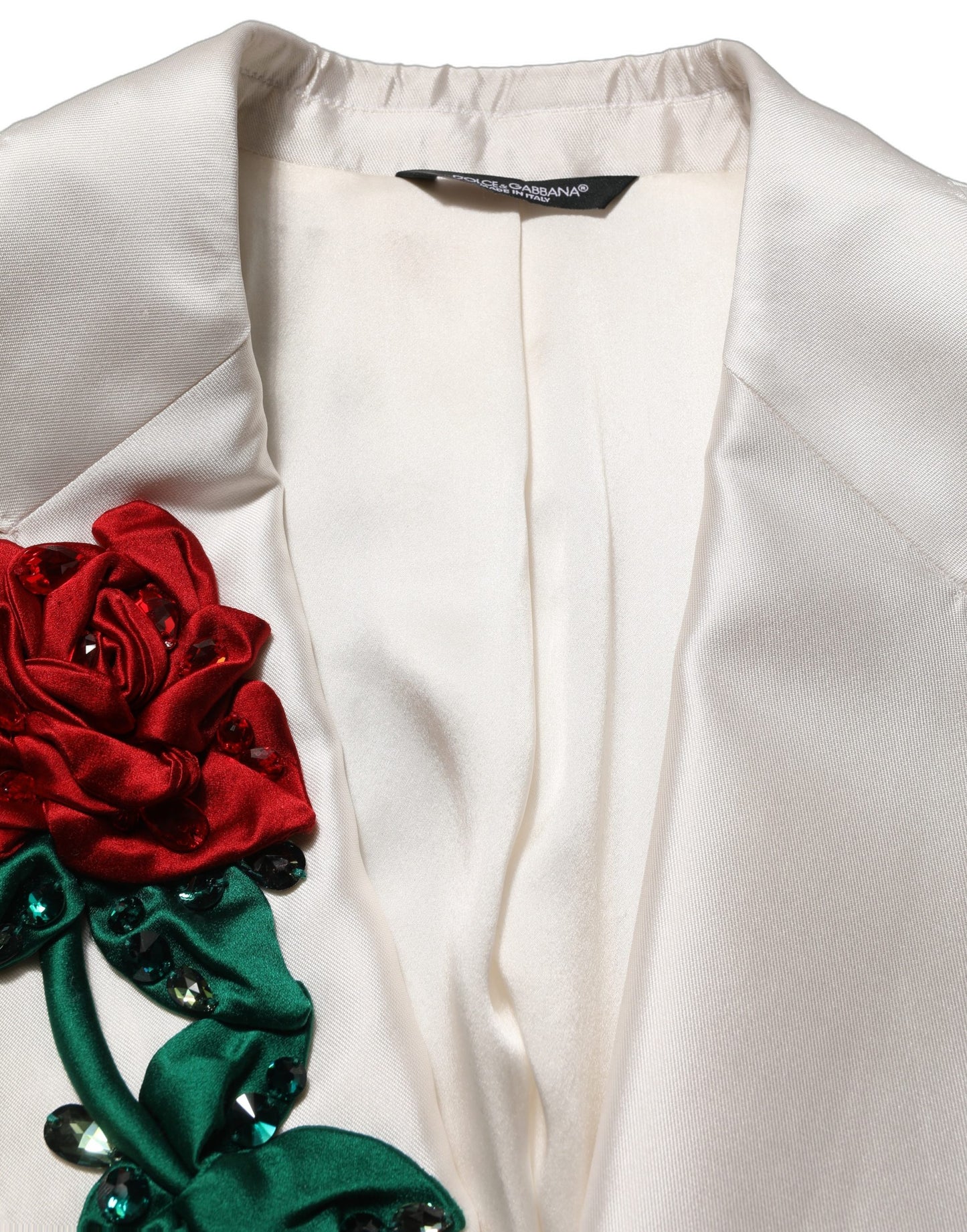 White Floral SICILIA Double Breasted Jacket
