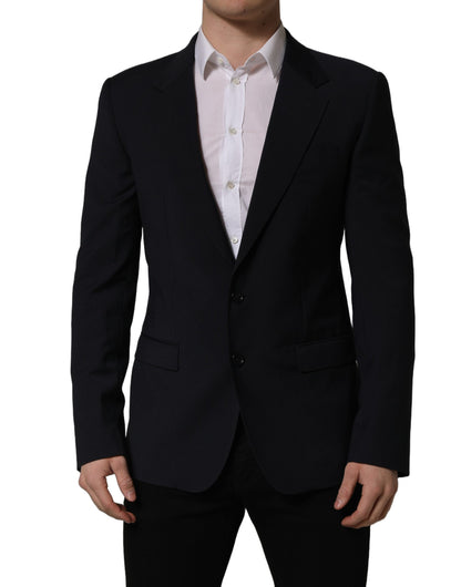 Black Wool Single Breasted Men Blazer Jacket