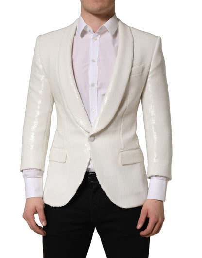 White Viscose Single Breasted Blazer Jacket