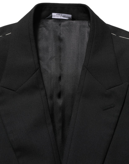 Black Wool Single Breasted Blazer Jacket