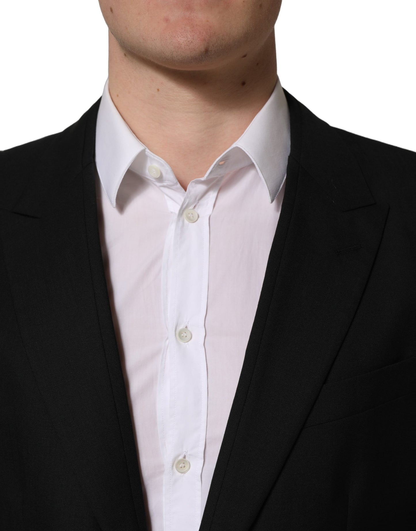 Black Wool Single Breasted Blazer Jacket