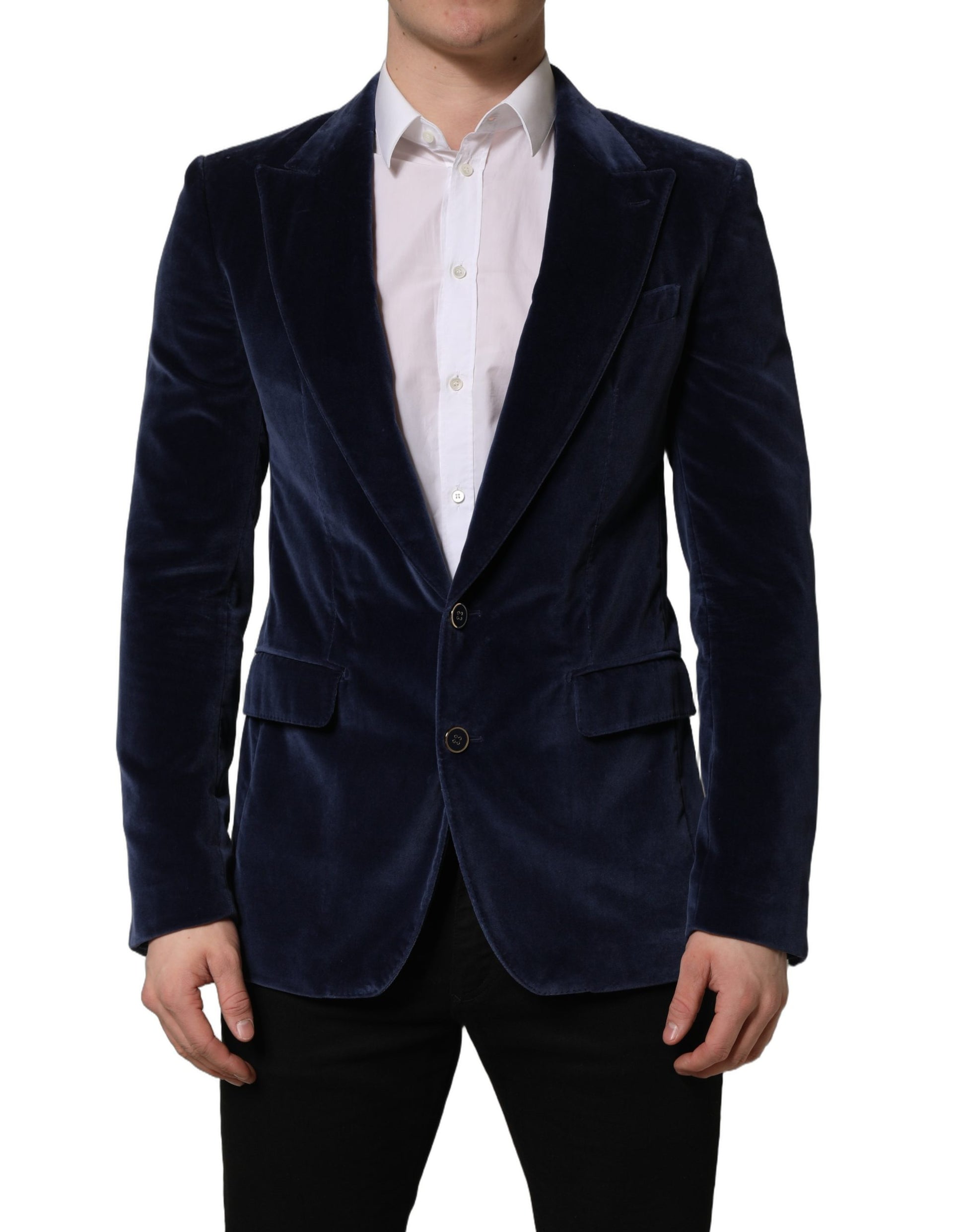 Blue Velvet Single Breasted Blazer Jacket