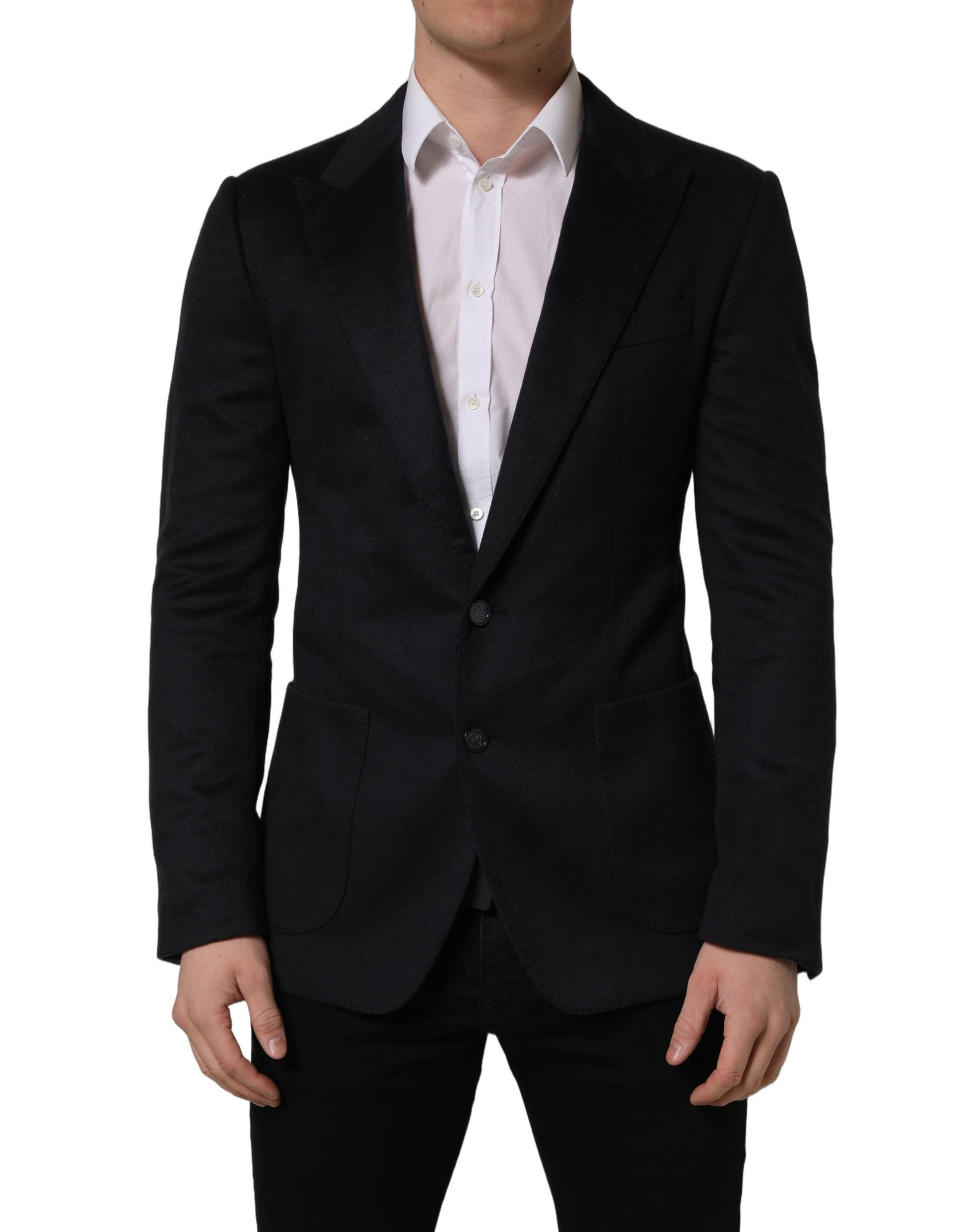 Black Cashmere Single Breasted Blazer Jacket