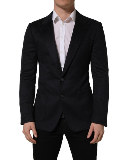 Black Cashmere Single Breasted Blazer Jacket