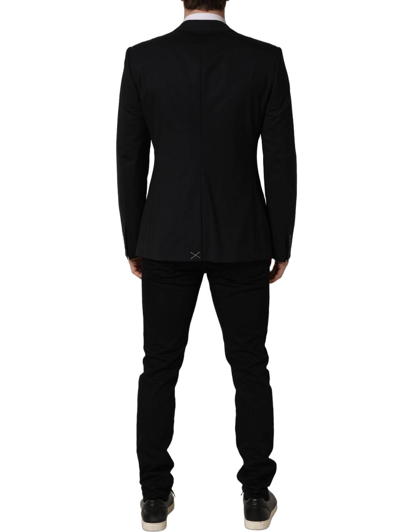 Black Wool Single Breasted Blazer Jacket