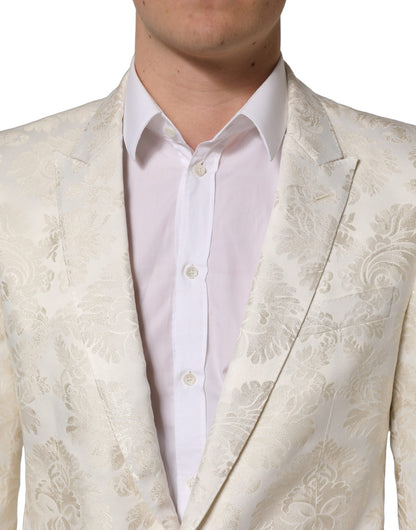 Off White Floral Single Breasted Men Jacket