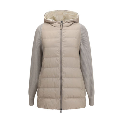 Gray Polyester Full-Length Jacket
