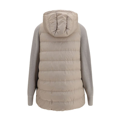 Gray Polyester Full-Length Jacket