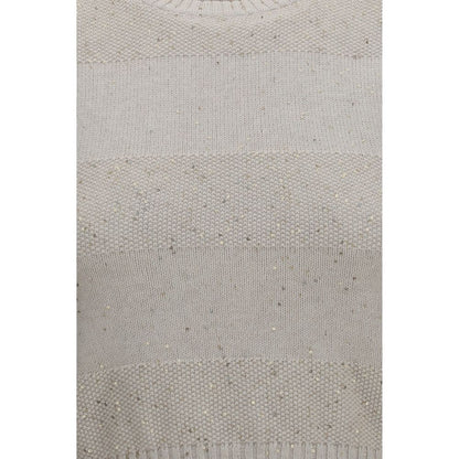 Beige Cotton Sleeveles Sweater