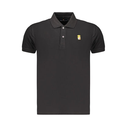 Black Cotton Mens Polo