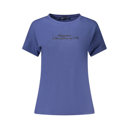 Blue Cotton Women T-Shirt