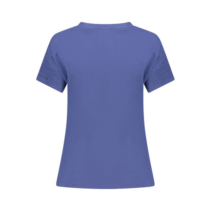Blue Cotton Women T-Shirt