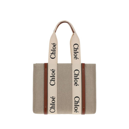 Beige Linen Handbag