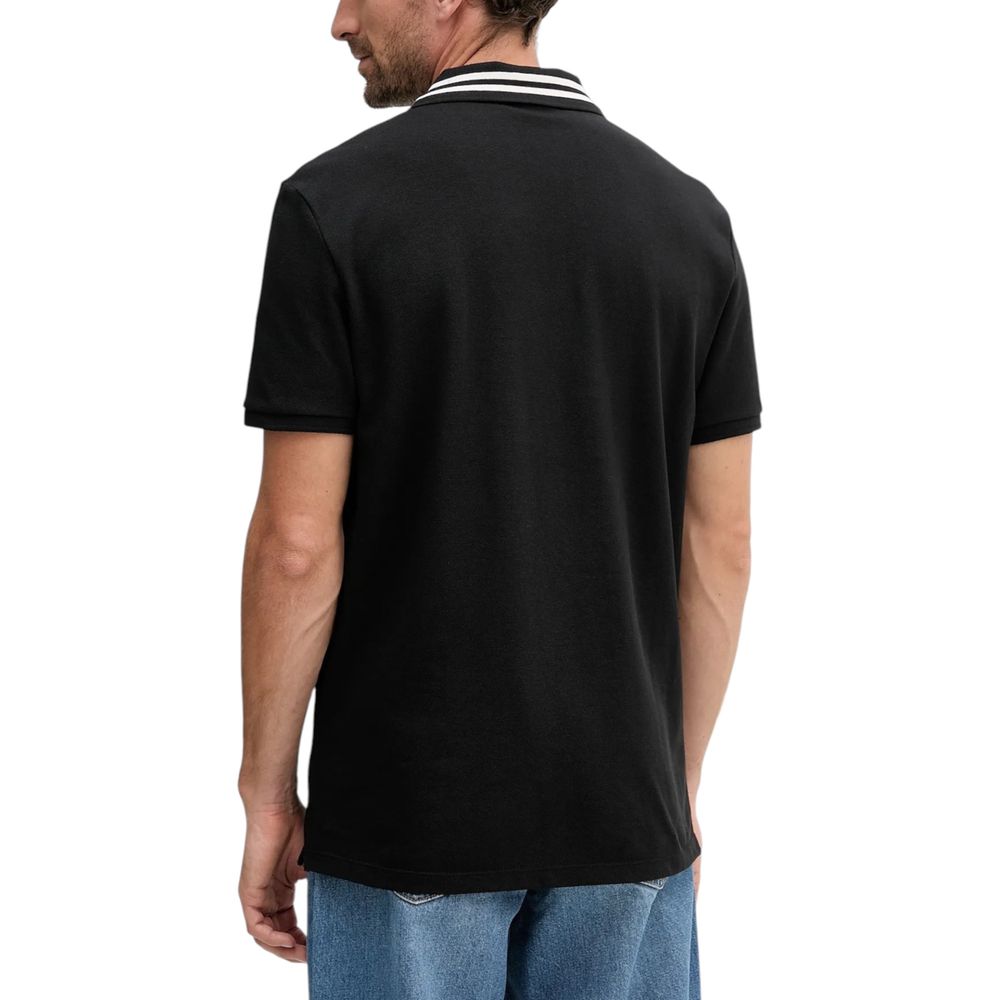 Black Cotton Polo Shirt
