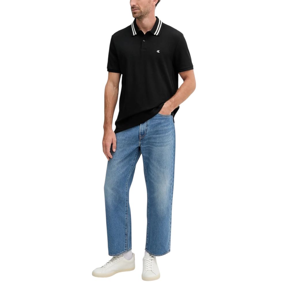 Black Cotton Polo Shirt