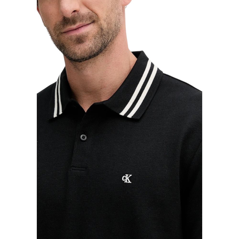 Black Cotton Polo Shirt