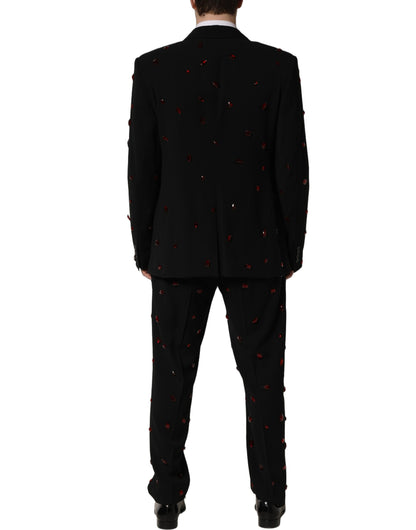 Black Crystal Embellished 2 Piece Suit