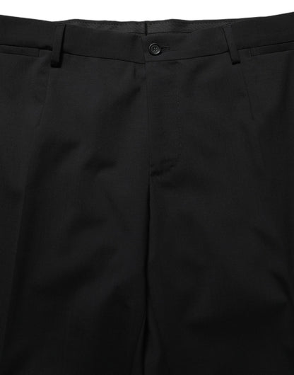 Black Wool Slim Fit Formal 3 Piece Men Suit