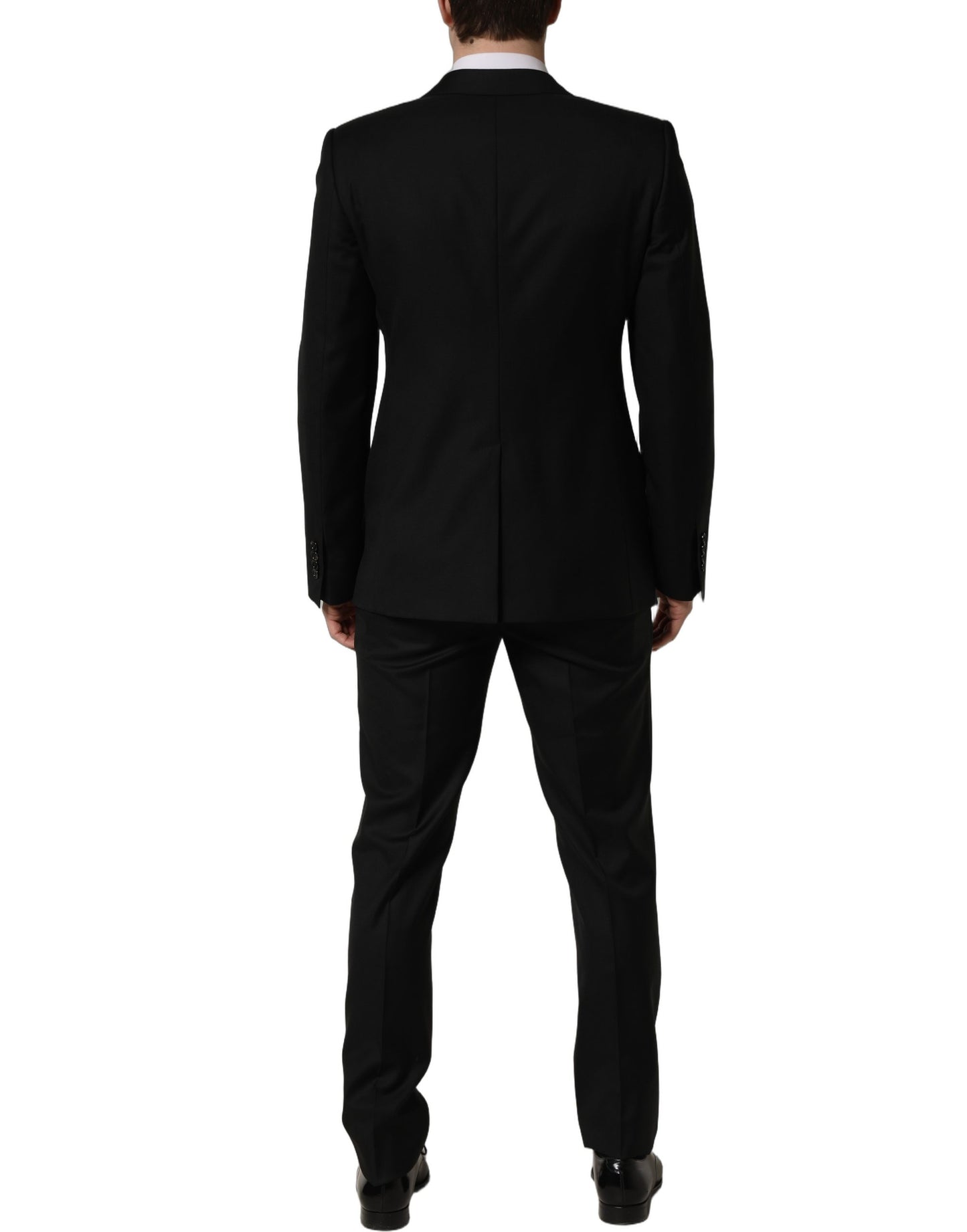 Black Wool Slim Fit Formal 2 Piece Men Suit
