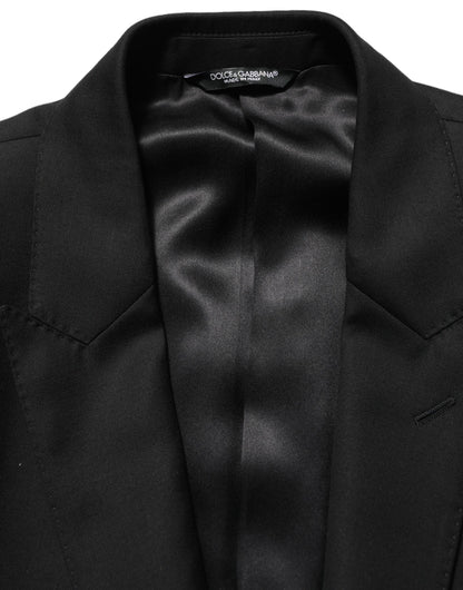 Black Wool Slim Fit Formal 2 Piece Men Suit