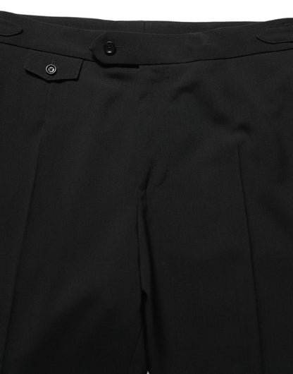Black Tapered Leg Men Dress Trouser Pants