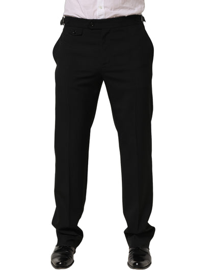Black Tapered Leg Men Dress Trouser Pants