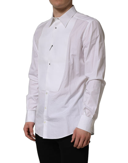 White GOLD Long Sleeves Bib Men Dress Shirt
