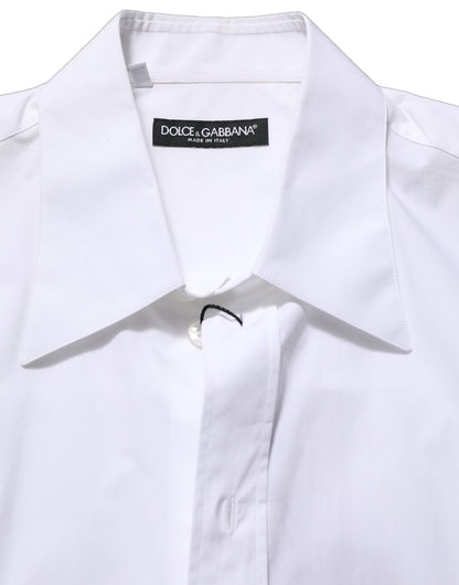 White Cotton Sleeveless Formal Dress Shirt