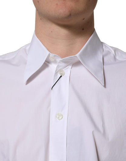 White Cotton Sleeveless Formal Dress Shirt