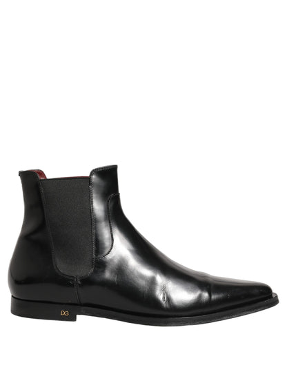 Black Chelsea Slip On Men Ankle Boots Shoes