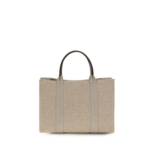 Beige Fabric Shoulder Bag