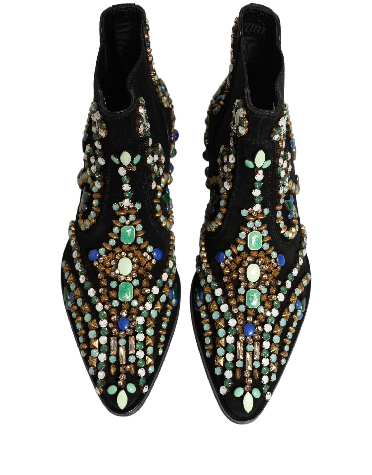 Black Embellished Chelsea Ankle Boots Shoes