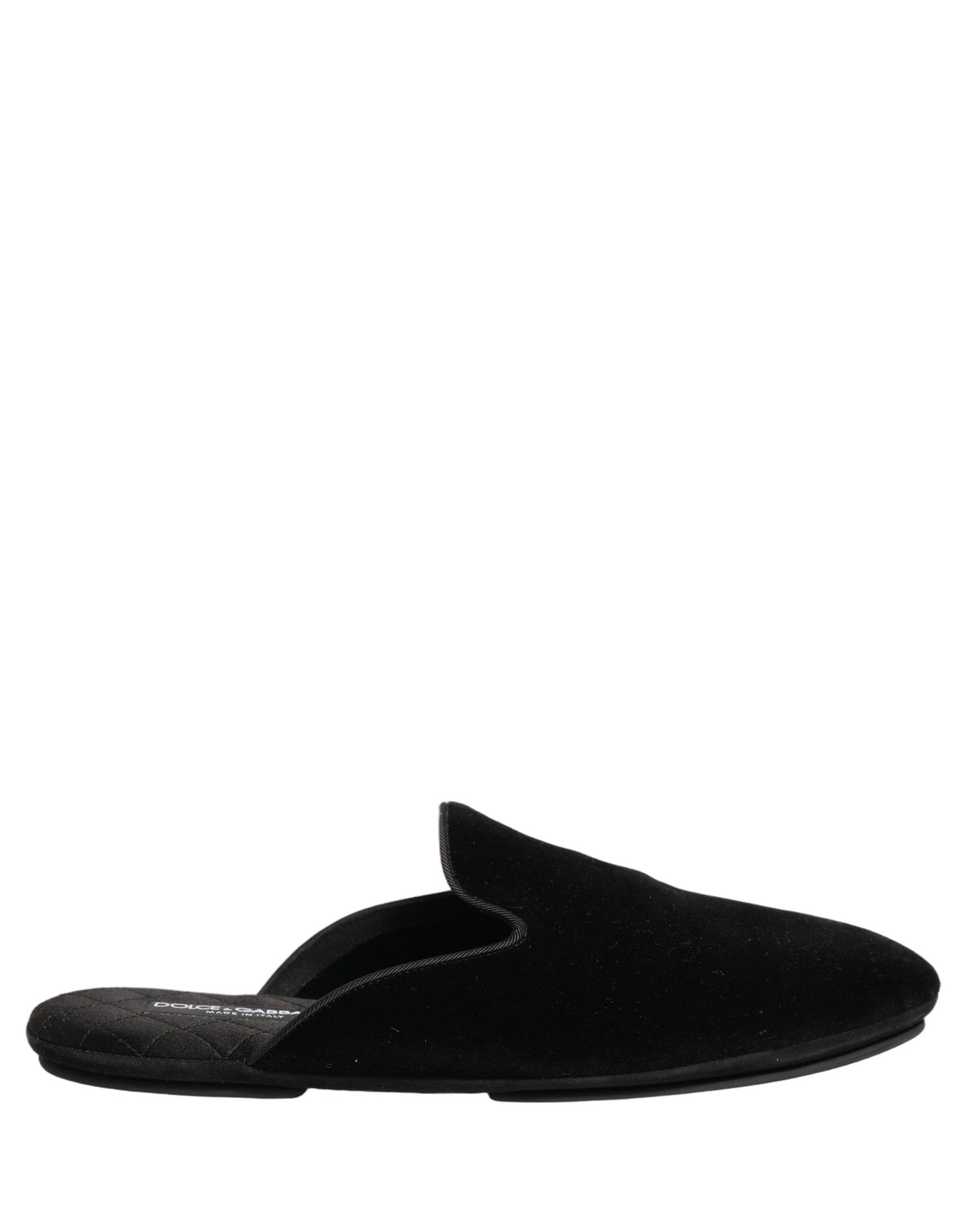 Black Suede Slides Flat Slipper Men Shoes